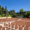 The beautiful amphitheater next to the Generalife among trees, Alhambra.